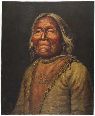 Nar-Ah-Kee Gie Etsu ، Old Apache Scout (زيت على قماش) بواسطة كارل مون