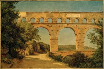 Pont du Gard في Nîmes - لوحة رسمها Carl Morgenstern بواسطة كارل مورجينسترن
