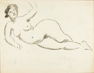 أنثى عارية مستلقية بواسطة كارل نيومان