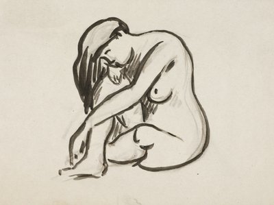 عارية جالسة بواسطة كارل نيومان