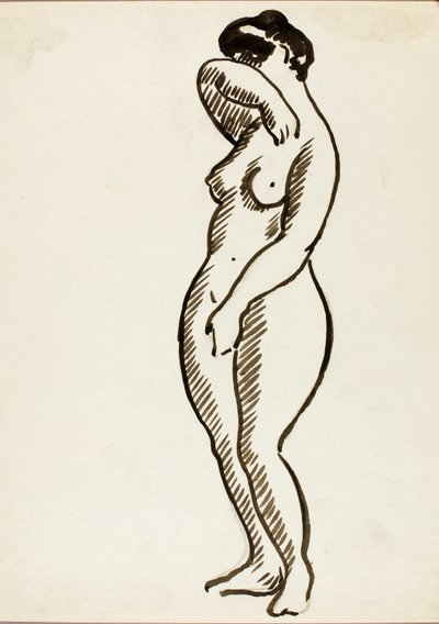 أنثى عارية واقفة بواسطة كارل نيومان