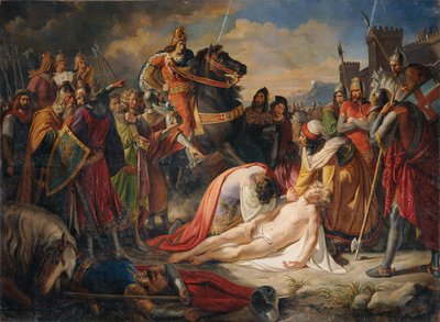 تشارلز الأول من أنجو على جثة مانفريد بعد معركة بينيفينتو في 26 فبراير 1266 ، 1838 بواسطة كارل راهل