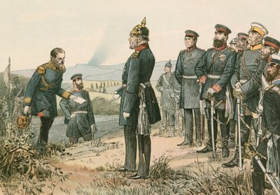 فيلهلم الأول ، ملك بروسيا وإمبراطور ألمانيا (1797-1888) ، تلقى استسلام نابليون الثالث في عام 1870 بعد معركة سيدان بواسطة Carl Rohling