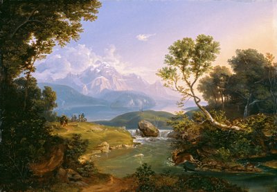 اصطياد الغزلان في Hintersee بالقرب من Berchtesgaden بواسطة كارل روتمان