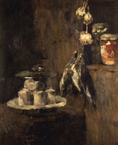 الحياة الساكنة مع الحجل والجبن بعد عام 1884 بواسطة كارل شوتش