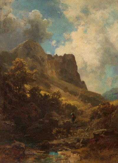 وادي الوادي مع خادمة ألبان ، ج. 1875. بواسطة كارل سبيتزويج