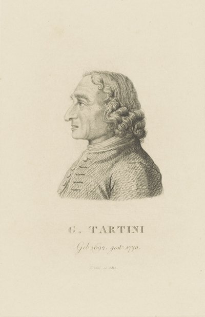 صورة لعازف الكمان والملحن جوزيبي تارتيني 1692-1770 ، 1815. بواسطة كارل تراوجوت ريدل