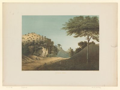 منظر لمنظر طبيعي في Gunung Sewu Goênoeng-Sèwoe (العنوان على الكائن) بواسطة الملكية الهولندية Steendrukkerij van CW Mieling