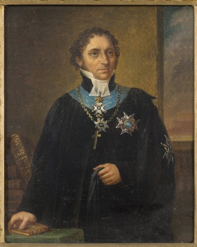 صورة يوهان أولوف والين (1779-1839) ، بقلم نوردغرين وكارل فيلهلم (1804-1857). زيت على قماش. الأبعاد: ١٨ × ١٥ سم. المتحف الوطني ستوكهولم بواسطة كارل فيلهلم نوردغرين