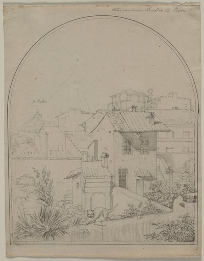 منظر من نافذتي في وجه وجهي في روما ، جندي في ظهر منظر طبيعي ، ج. 1817. بواسطة كارل فيلهلم تيشباين