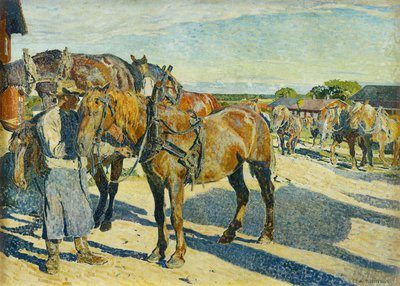 في Stableyard ؛ Pa Stallbacken بواسطة Carl Wilhelm Wilhelmson