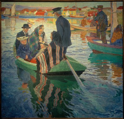 رواد الكنيسة في قارب بواسطة Carl Wilhelm Wilhelmson