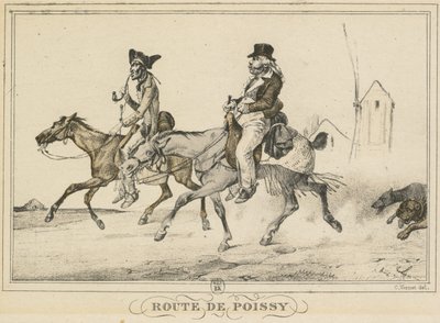مشاهد الحياة اليومية والطرق والمسارات: الطريق إلى Poissy ... ، 1816. بواسطة كارل فيرنت