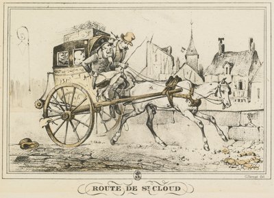 مشاهد الحياة اليومية والطرق والمسارات: الطريق إلى Saint-Cloud بواسطة كارل فيرنت