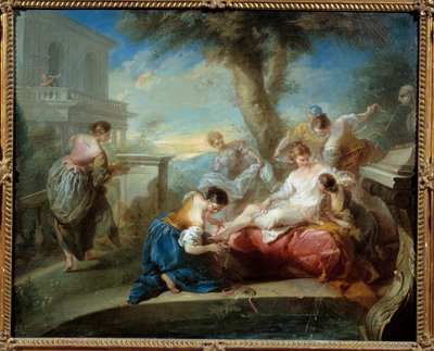 داود وبيت سبع. لوحة لكارل فان لو (1705-1765). مو ميوزيه بوسيه بواسطة كارل فان لو