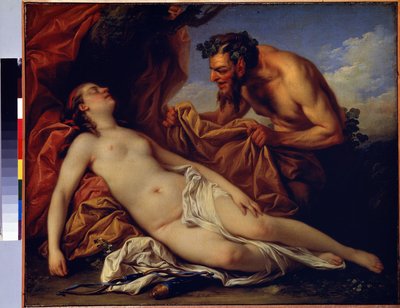 كوكب المشتري و Antiope (كوكب المشتري و Antiope). لوحة لكارل فان لو (١٧٠٥-١٧٦٥). زيت على قماش ، 50 × 72 سم ، حوالي 1753. المدرسة الفرنسية ، فن الروكوكو. متحف هيرميتاج ، سانت بطرسبرغ. بواسطة كارل فان لو