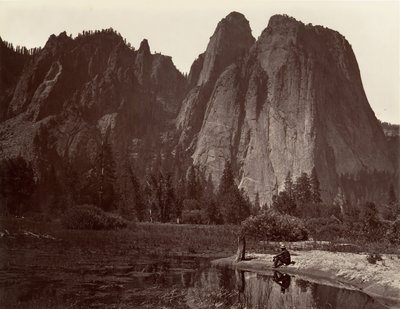 صخور الكاتدرائية ، يوسمايت ، كاليفورنيا. 1872 ، طبع كاليفورنيا. 1876. بواسطة كارلتون إي واتكينز.