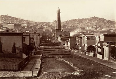 فيرست ستريت ، سان فرانسيسكو ، 1864 ، طبع كاليفورنيا. 1876. بواسطة كارلتون إيمونز واتكينز