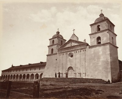 كنيسة أولد ميشن ، سانتا باربرا ، 1876 ، مطبوعة كاليفورنيا. 1876. بواسطة كارلتون إيمونز واتكينز