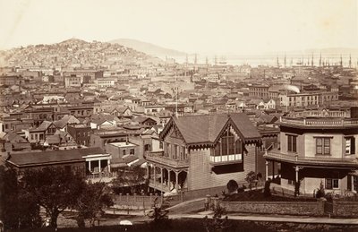 سان فرانسيسكو ، من رينكون هيل ، 1864 ، طبع كاليفورنيا. 1876. بواسطة كارلتون إيمونز واتكينز