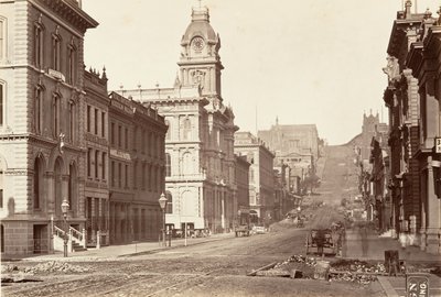 الجانب الجنوبي من شارع كاليفورنيا ، 1864 ، طبع كاليفورنيا. 1876. بواسطة كارلتون إيمونز واتكينز
