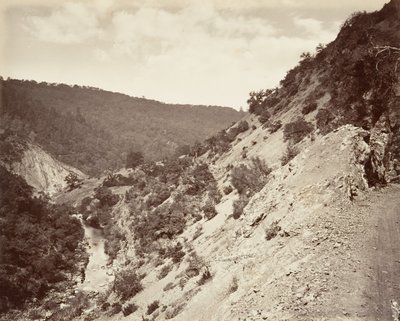 خور الكبريت والطريق إلى السخانات ، 1868-70 ، طبع كاليفورنيا. 1876. بواسطة كارلتون إيمونز واتكينز