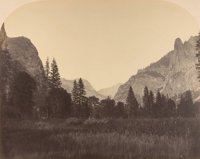 Up the Valley ، North Dome in Center ، Sentinel on Left ، 1861. بواسطة كارلتون إيمونز واتكينز