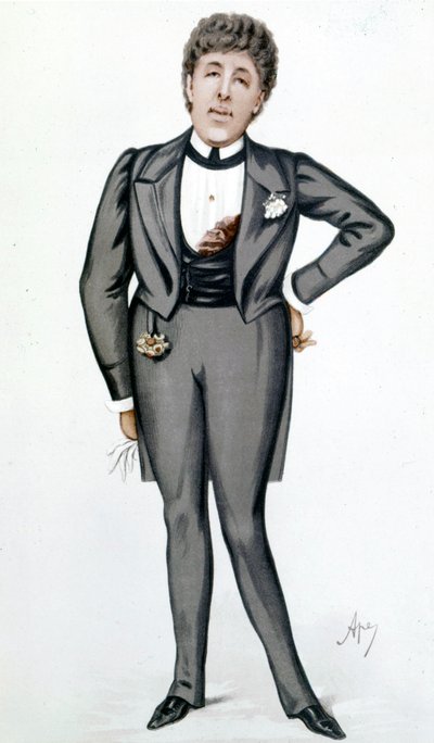 رسم كاريكاتوري لأوسكار وايلد (1854 - 1900) لكارلو بيليجريني (1839 - 1889) - في "فانيتي فير" في 24 مايو بواسطة كارلو بيليجريني