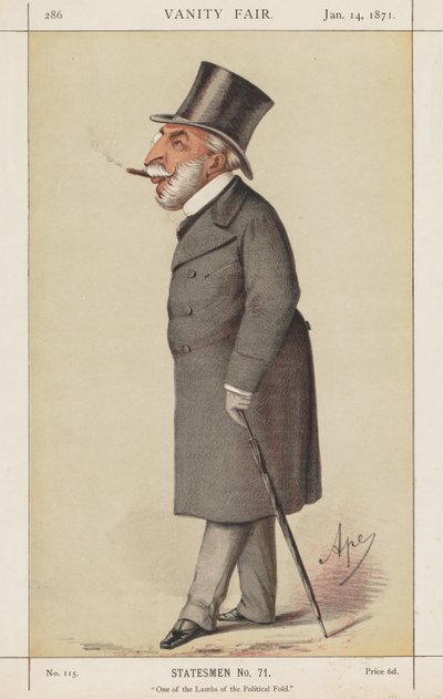 فانيتي فير: رجل دولة ، رقم 71 ، أحد حملان الطية السياسية ، 1871. بواسطة كارلو