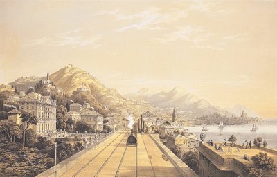 صورة من "مناظر على السكة الحديد بين تورين وجنوة" ، 1853 بواسطة كارلو بوسولي