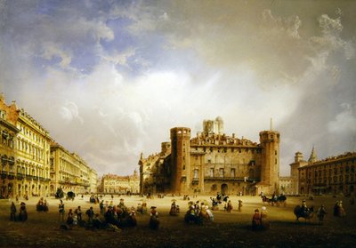 بيازا كاستيلو ، تورينو ، 1852 بواسطة كارلو بوسولي