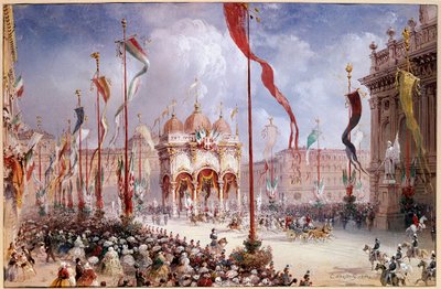 Risorgimento - فيكتور إيمانويل الثاني (فيكتور إيمانويل) (فيتوريو إيمانويل) (1820-1878) في افتتاح البرلمان الإيطالي في 2/4/1860 (زيت على قماش) بواسطة كارلو بوسولي