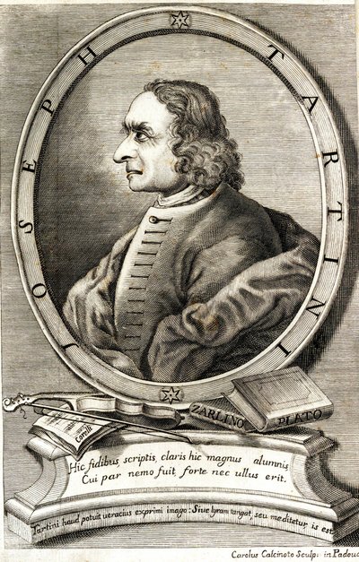 صورة لعازف الكمان والملحن جوزيبي تارتيني 1692-1770 ، أوائل ستينيات القرن الثامن عشر. بواسطة كارلو كالسينوتو