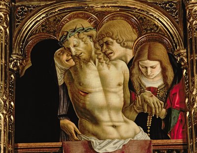 رثاء المسيح الميت ، التفاصيل من SantEmidio polyptych ، 1473 درجة حرارة على لوحة التفاصيل 76636 بواسطة كارلو كريفيلي