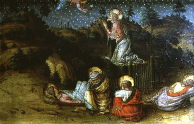 The Agony in the Garden ، لوحة بيدلا اليسرى من San Silvestro polyptych بواسطة كارلو كريفيلي