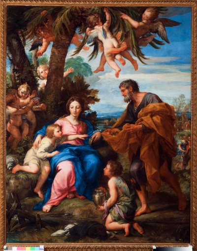 الراحة أثناء الطيران إلى مصر رسم كارلو ماراتي (1625-1713) بواسطة كارلو ماراتي