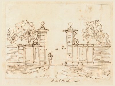 رسم، تصميم لبوابة فيلا، 1750-1750-55 بواسطة كارلو مارشوني