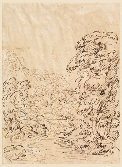 رسم، الطريق المؤدي إلى بلدة جبلية، 1750-1786 بواسطة كارلو مارشوني
