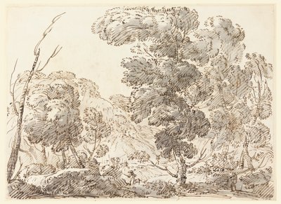 رسم، طريق في بلد جبلي، 1770-1786 بواسطة كارلو مارشوني