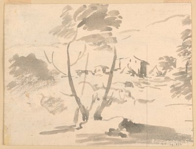 رسم، رسم تخطيطي لأشجار في منظر طبيعي، 1760-1780 بواسطة كارلو مارشوني