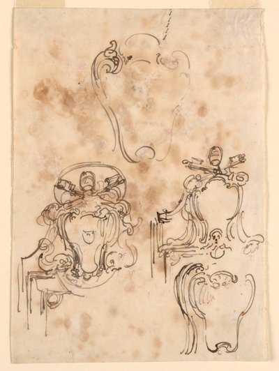 رسم، رسومات تخطيطية للإطارات والاسكتشات التخطيطية، 1758-1759 بواسطة كارلو مارشوني