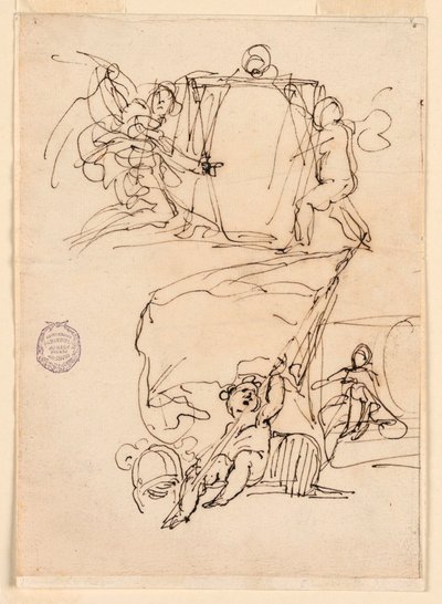 رسم، ثلاثة تخطيطات، قبل عام 1775 بواسطة كارلو مارشوني