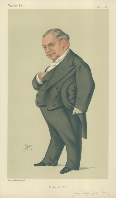 M Jean Baptists Leon Say ، الرئيس رقم 3 ، 4 ديسمبر 1880 ، فانيتي فير كارتون بواسطة كارلو بيليجريني