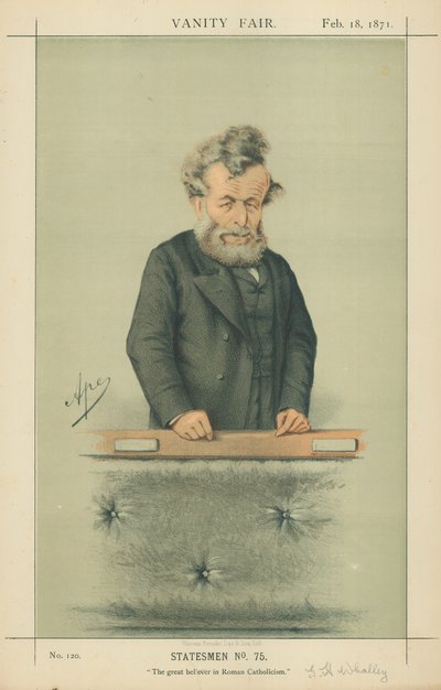 السيد جورج هاموند والي ، المؤمن الكبير بالكاثوليكية الرومانية ، 18 فبراير 1871 ، فانيتي فير كارتون بواسطة كارلو بيليجريني