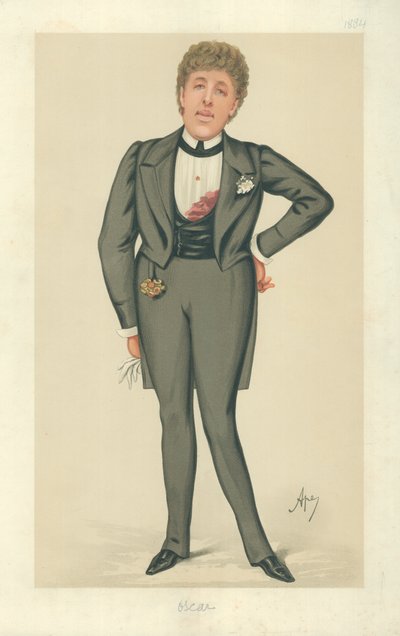 السيد أوسكار وايلد ، أوسكار ، 24 مايو 1884 ، فانيتي فير كارتون بواسطة كارلو بيليجريني