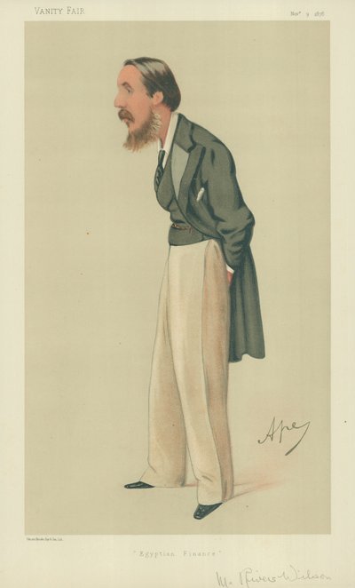 السيد ريفر ويلسون ، التمويل المصري ، 9 نوفمبر 1878 ، فانيتي فير كارتون بواسطة كارلو بيليجريني