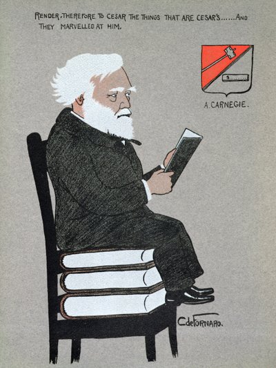 رسم كاريكاتوري لأندرو كارنيجي (1835-1919) رسم من "مليونيرات أمريكا" بواسطة كارلو دي فورنارو