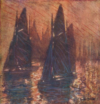 قوارب الصيد في الضباب ، c1913. بواسطة كارلوس جريث