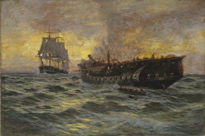 الارتباط بين دستور الفرقاطة الأمريكي و HMS Java ، 1897 بواسطة Carlton Theodore Chapman
