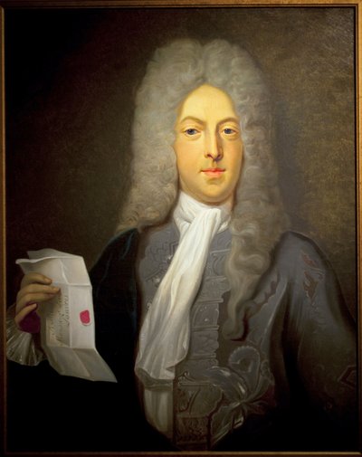 صورة جون لو (1671-1729) ، الممول والمراقب المالي الاسكتلندي في فرنسا ، المسؤول عن إفلاس عام 1720. لوحة لكاسيمير بالتازار (1811-1875) ، زيت على قماش بواسطة كازيمير دي بالتازار